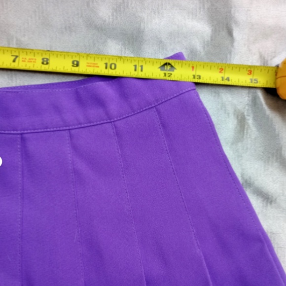 Head Vibrant Purple Pleated Mini Skirt - Picture 3 of 4